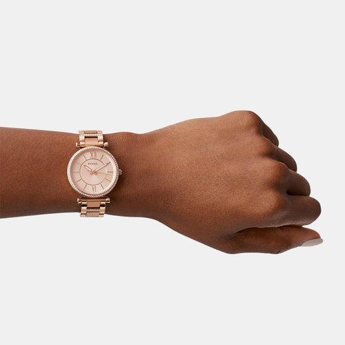 Carlie Women Quartz Rose Gold Dial Analog Stainless Steel Watch ES4301