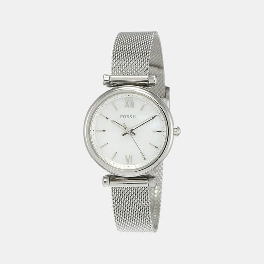 Carlie Women Quartz White Dial Analog Mesh Watch ES4432