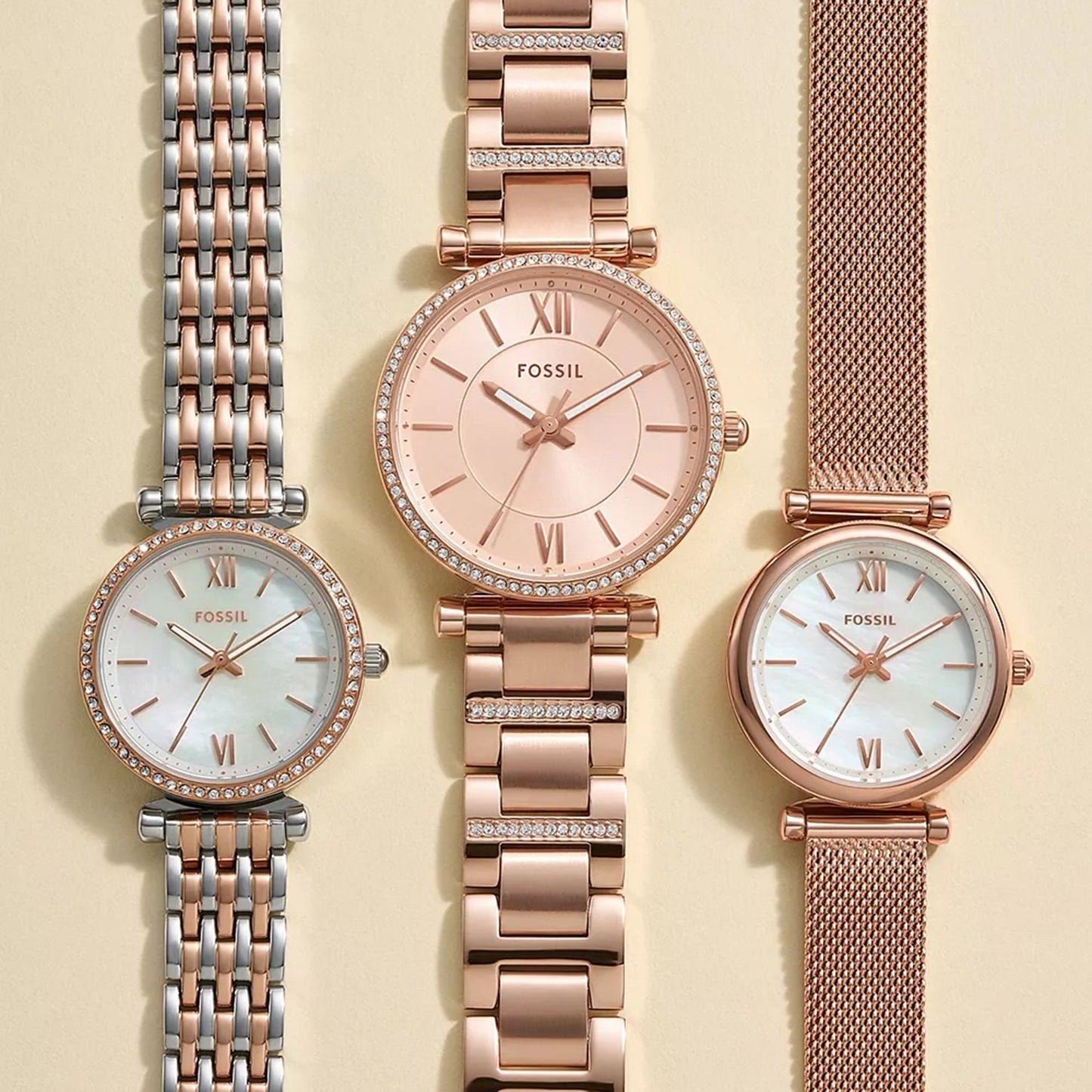 Carlie Women Quartz Mother Of Pearl Dial Analog Mesh Watch ES4433