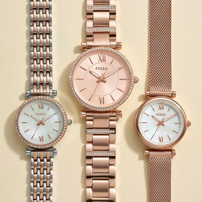 Carlie Women Quartz Mother Of Pearl Dial Analog Mesh Watch ES4433