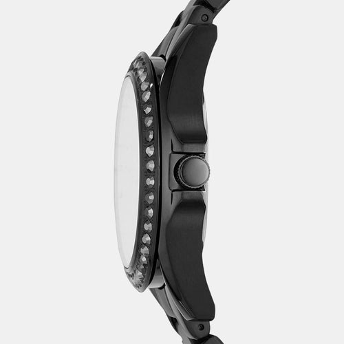 Riley Women Quartz Black Dial Multi-Function Stainless Steel Watch ES4519