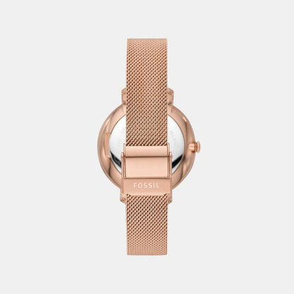 Jacqueline Women Quartz Pink Dial Analog Mesh Watch ES4628