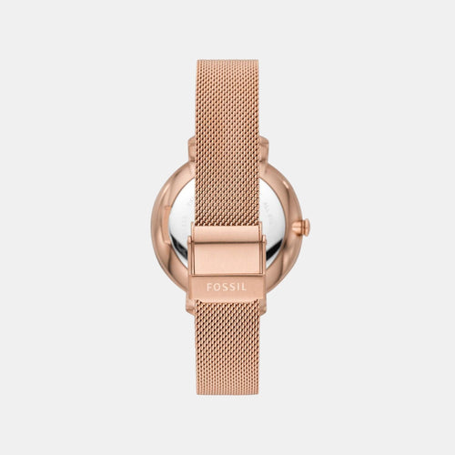Jacqueline Women Quartz Pink Dial Analog Mesh Watch ES4628