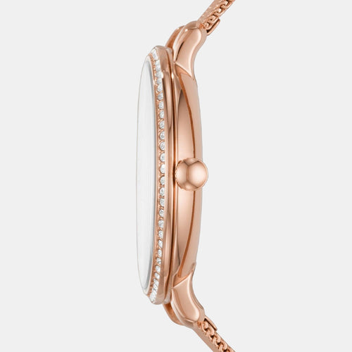Jacqueline Women Quartz Pink Dial Analog Mesh Watch ES4628