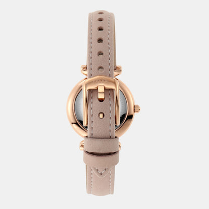 Carlie Women Quartz Mother Of Pearl Dial Analog Leather Watch ES4699