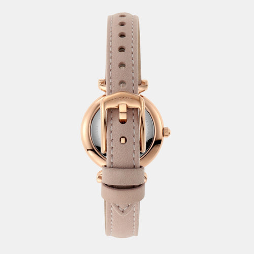 Carlie Women Quartz Mother Of Pearl Dial Analog Leather Watch ES4699