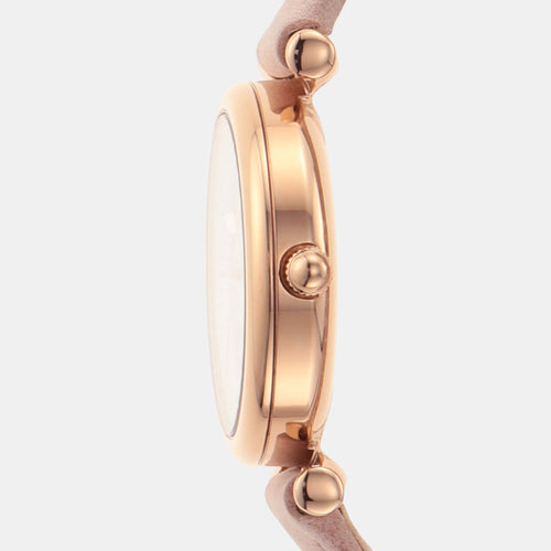 Carlie Women Quartz Mother Of Pearl Dial Analog Leather Watch ES4699