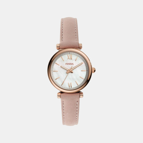 Carlie Women Quartz Mother Of Pearl Dial Analog Leather Watch ES4699