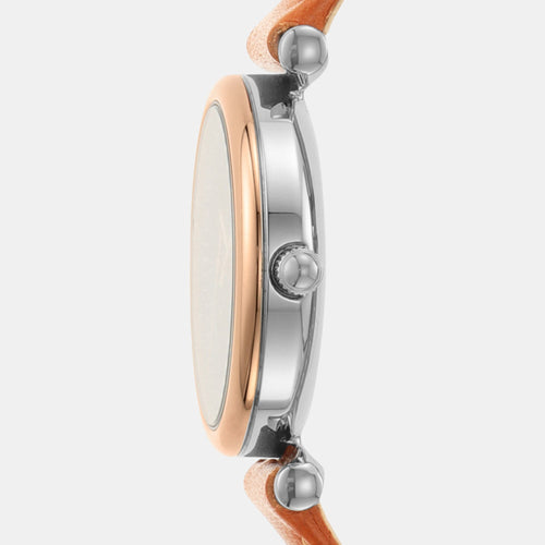 Carlie Women Quartz Mother Of Pearl Dial Analog Leather Watch ES4701