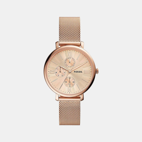 Jacqueline Women Quartz Pink Dial Chronograph Stainless Steel Watch ES5098