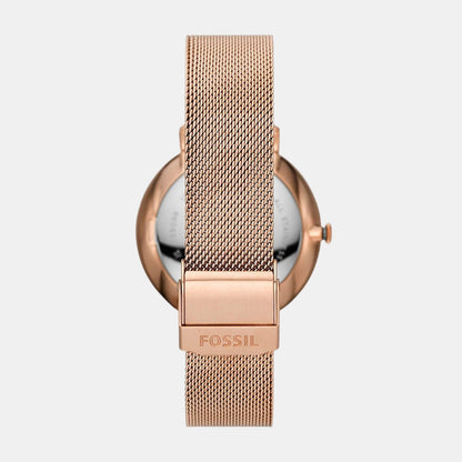 Jacqueline Women Quartz Pink Dial Chronograph Stainless Steel Watch ES5098