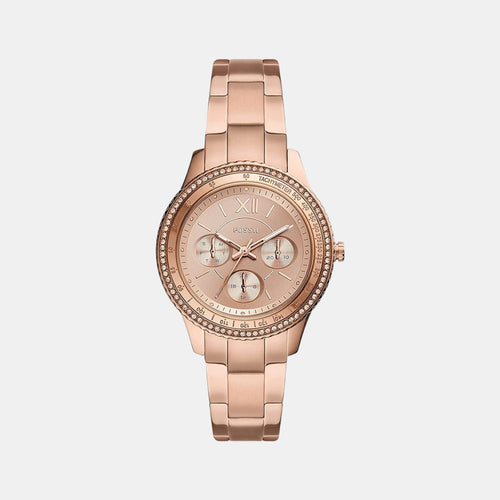Stella Sport Women Quartz Pink Dial Multi-Function Stainless Steel Watch ES5106