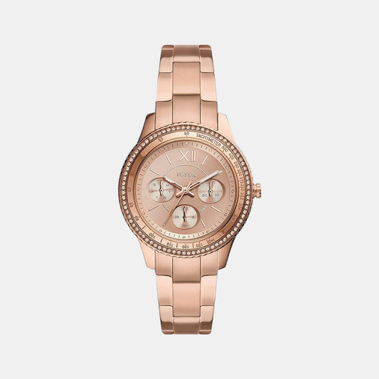 Stella Sport Women Quartz Pink Dial Multi-Function Stainless Steel Watch ES5106