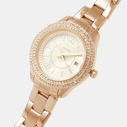 Stella Women Quartz Mother Of Pearl Dial Analog Stainless Steel Watch ES5131