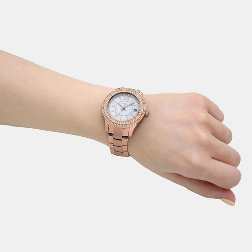 Stella Women Quartz Mother Of Pearl Dial Analog Stainless Steel Watch ES5131