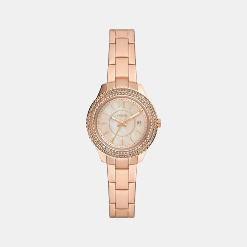 Stella Women Quartz Mother Of Pearl Dial Analog Stainless Steel Watch ES5136