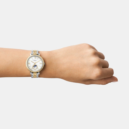 Jacqueline Women Quartz Mother Of Pearl Dial Multi-Function Stainless Steel Watch ES5166