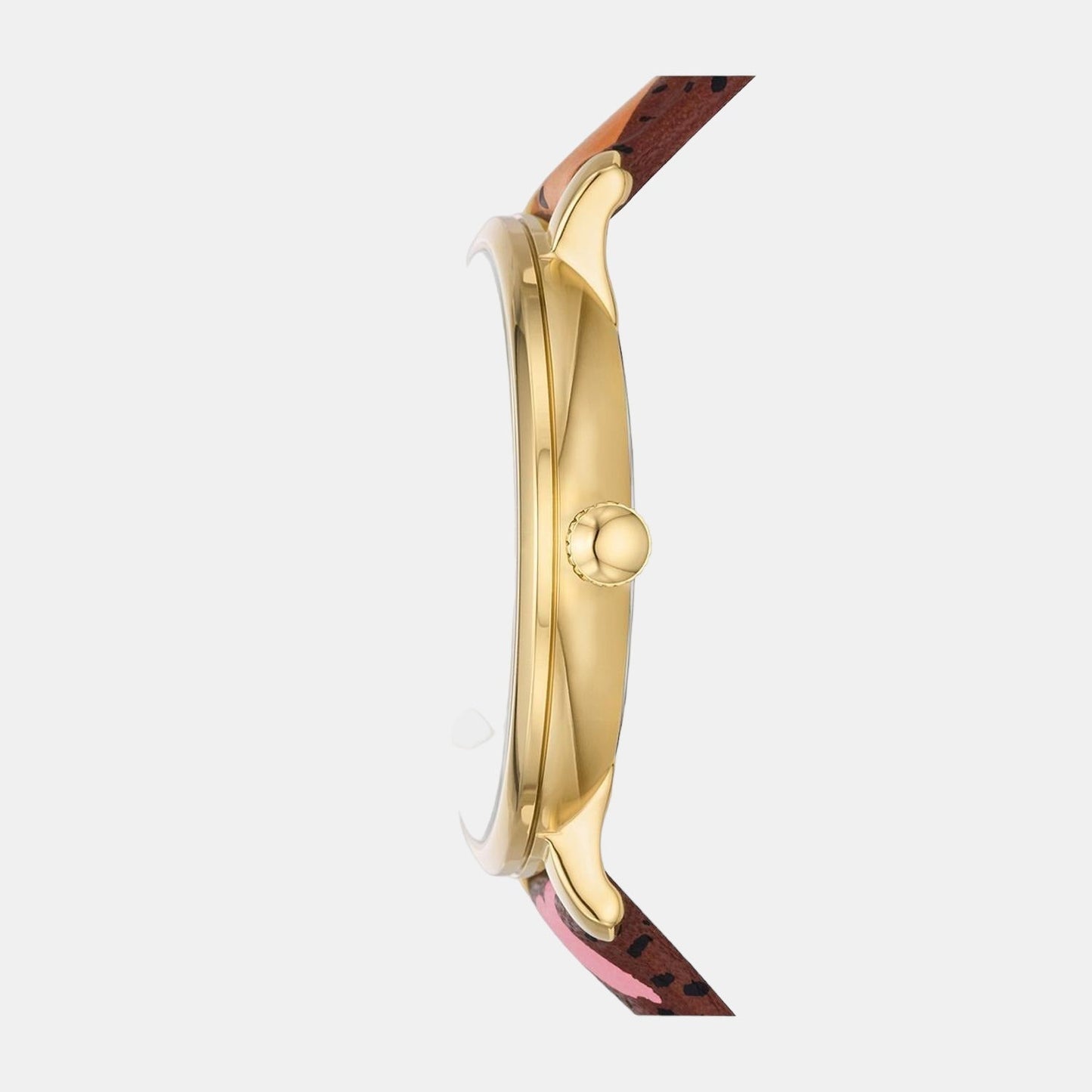 Jacqueline Women Quartz Gold Dial Analog Leather Watch ES5169