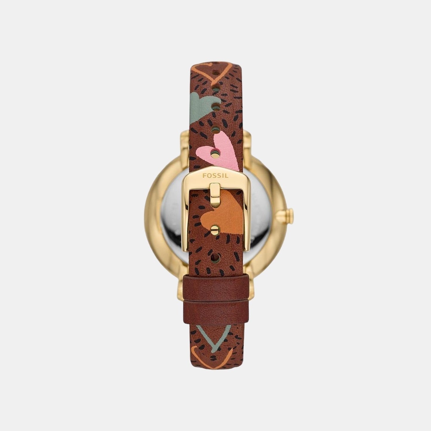 Jacqueline Women Quartz Gold Dial Analog Leather Watch ES5169