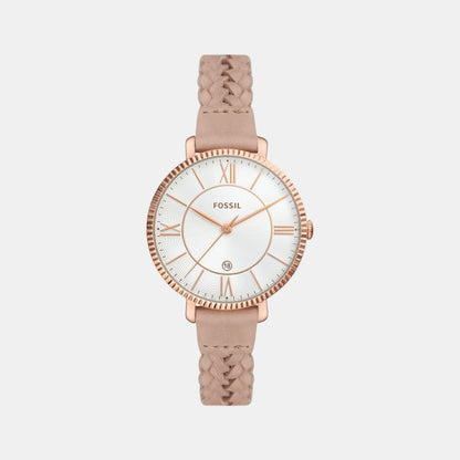 Jacqueline Women Quartz Pink Dial Analog Leather Watch ES5207