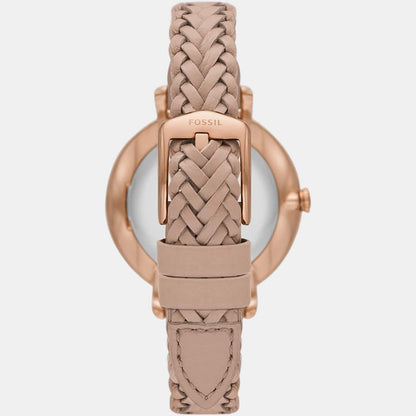 Jacqueline Women Quartz Pink Dial Analog Leather Watch ES5207