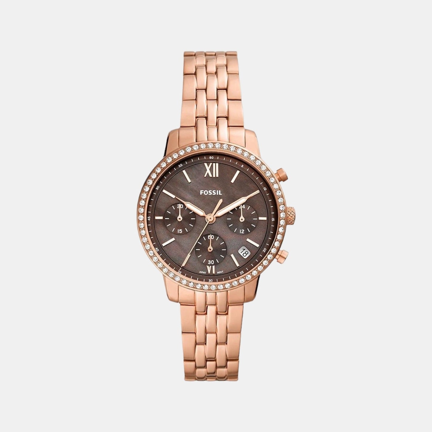 Neutra Women Quartz Brown Dial Chronograph Stainless Steel Watch ES5218