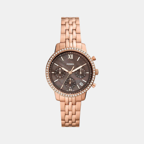 Neutra Women Quartz Brown Dial Chronograph Stainless Steel Watch ES5218