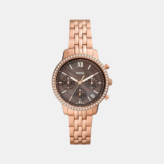 Neutra Women Quartz Brown Dial Chronograph Stainless Steel Watch ES5218
