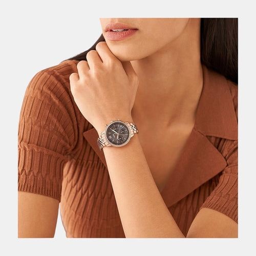 Neutra Women Quartz Brown Dial Chronograph Stainless Steel Watch ES5218