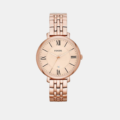 Jacqueline Women Quartz Pink Dial Analog Stainless Steel Watch ES5252SET