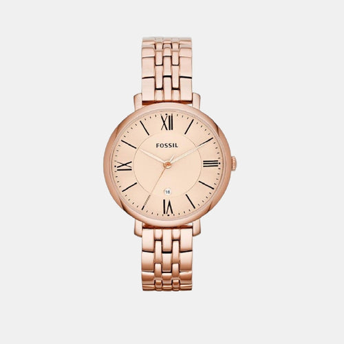 Jacqueline Women Quartz Pink Dial Analog Stainless Steel Watch ES5252SET
