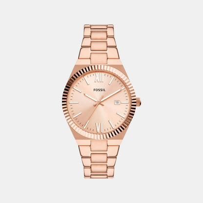 Scarlette Women Quartz Rose Gold Dial Analog Stainless Steel Watch ES5258