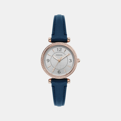 Carlie Women Quartz Silver Dial Analog Leather Watch ES5295