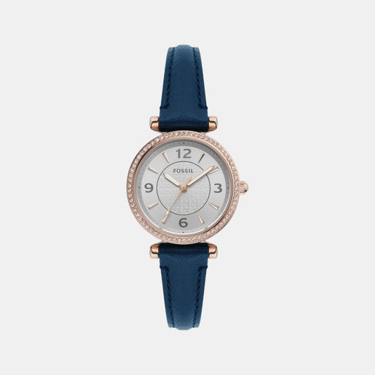 Carlie Women Quartz Silver Dial Analog Leather Watch ES5295