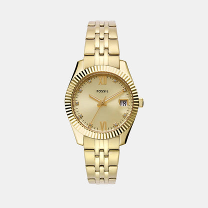 Scarlette Women Quartz Gold Dial Analog Stainless Steel Watch ES5338