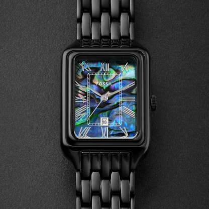 Raquel Women Quartz Black Dial Analog Stainless Steel Watch ES5340