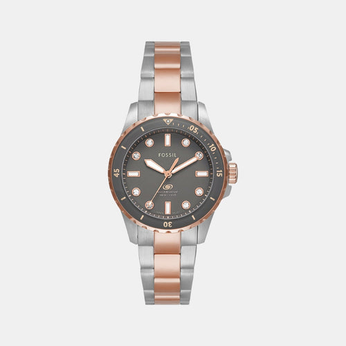 Fossil Blue Dive Women Quartz Grey Dial Analog Stainless Steel Watch ES5348