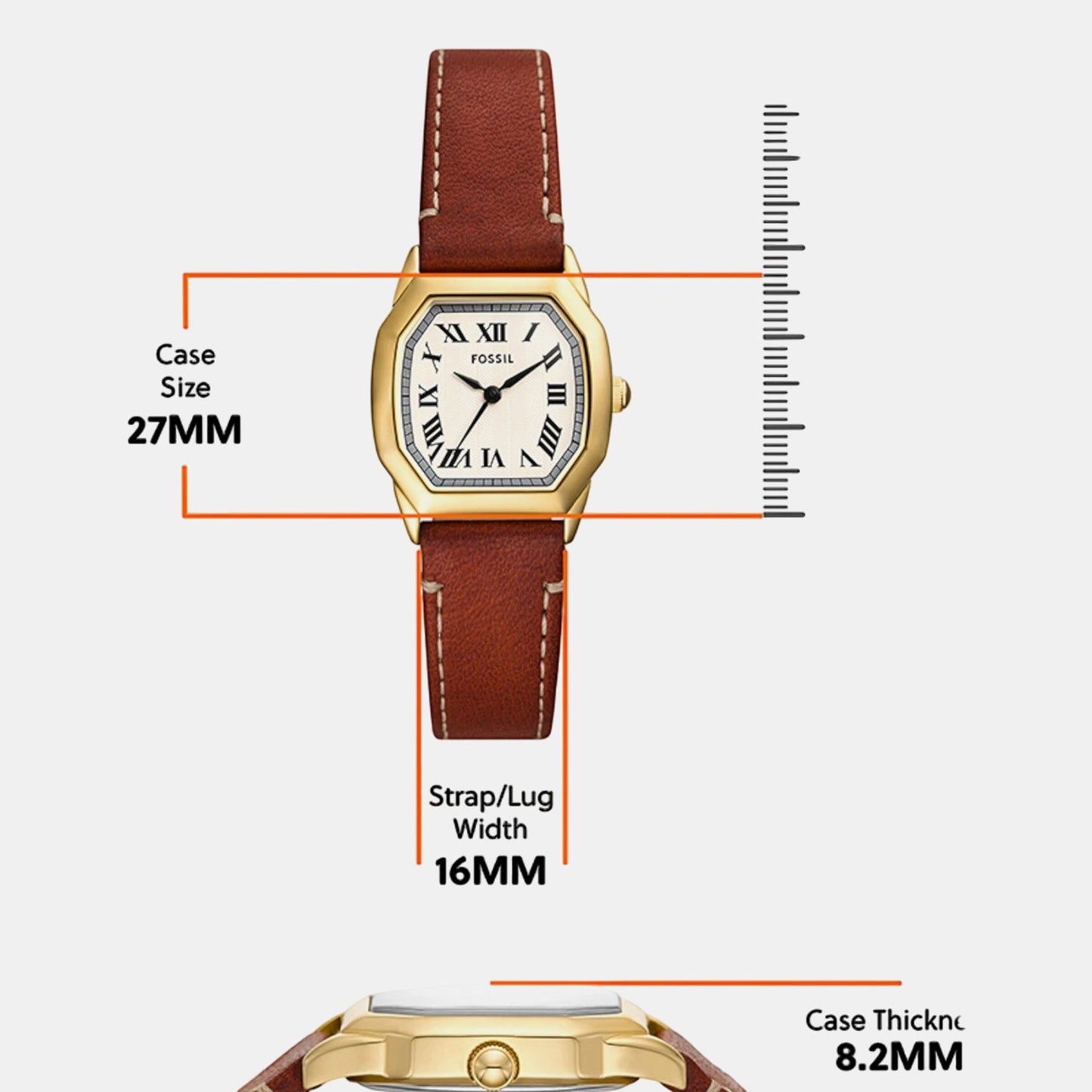 Harlow Women Quartz Cream Dial Analog Leather Watch ES5364