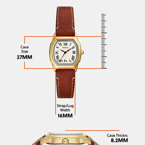 Harlow Women Quartz Cream Dial Analog Leather Watch ES5364