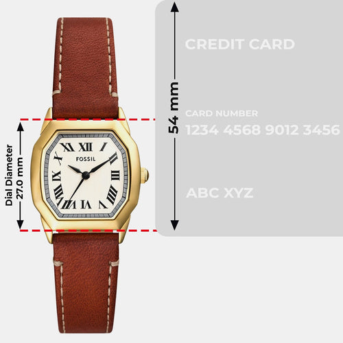 Harlow Women Quartz Cream Dial Analog Leather Watch ES5364