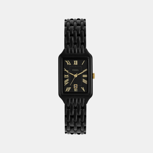Raquel Women Quartz Black Dial Analog Stainless Steel Watch ES5385