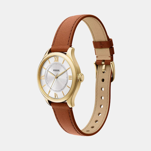 Gilmore Women Quartz Silver Dial Analog Leather Watch ES5423