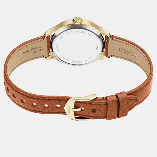 Gilmore Women Quartz Silver Dial Analog Leather Watch ES5423