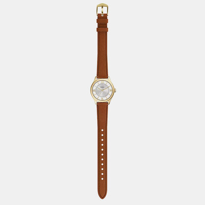 Gilmore Women Quartz Silver Dial Analog Leather Watch ES5423