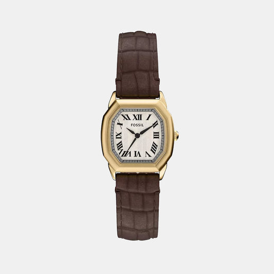 Harlow Women Quartz Cream Dial Analog Leather Watch ES5426