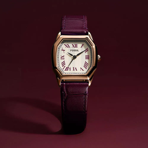 Harlow Women Quartz Cream Dial Analog Leather Watch ES5428