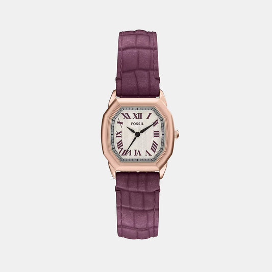 Harlow Women Quartz Cream Dial Analog Leather Watch ES5428