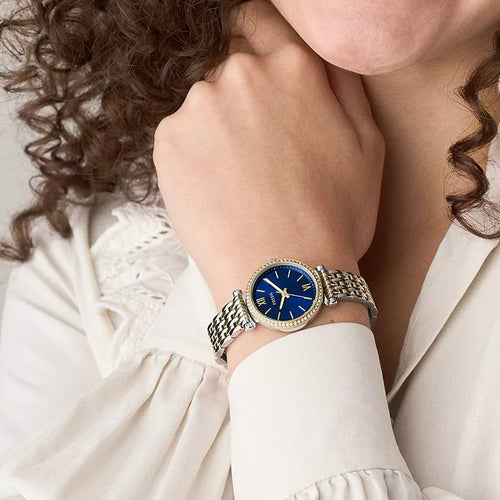 Carlie Women Quartz Blue Dial Analog Stainless Steel Watch ES5438