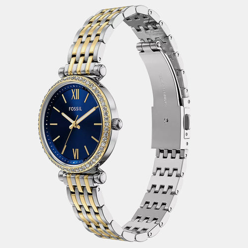 Carlie Women Quartz Blue Dial Analog Stainless Steel Watch ES5438