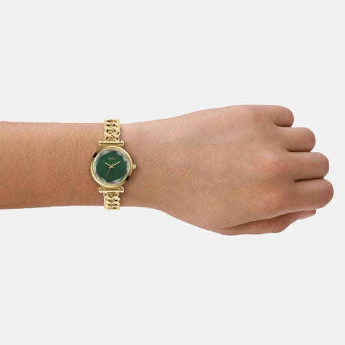 Carlie Women Quartz Green Dial Analog Stainless Steel Watch ES5441